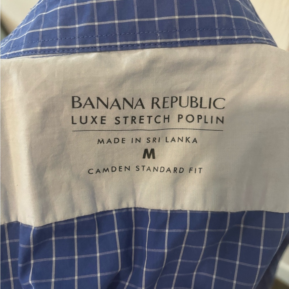 Banana Republic Blue and White Checkered Shirt
